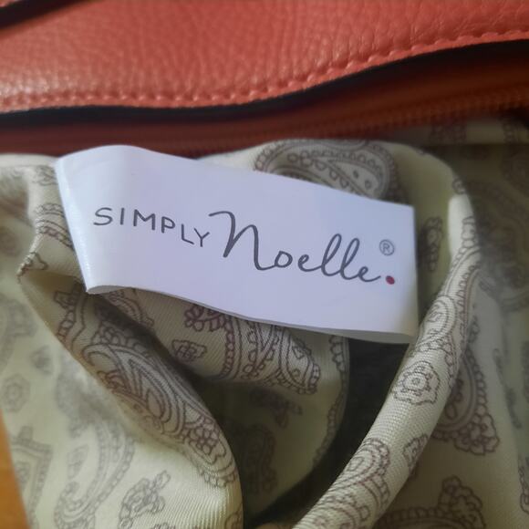 Simply Noelle Womens Coral Satchel Laptop Tote  Zip Compartments and Pockets - Picture 5 of 7